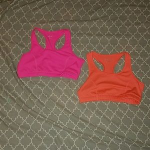 Pink and orange girl sports bra set
